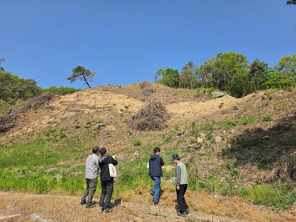 국민참여단이 조림현장 모니터링을 하고 있다 [사진=산림청]