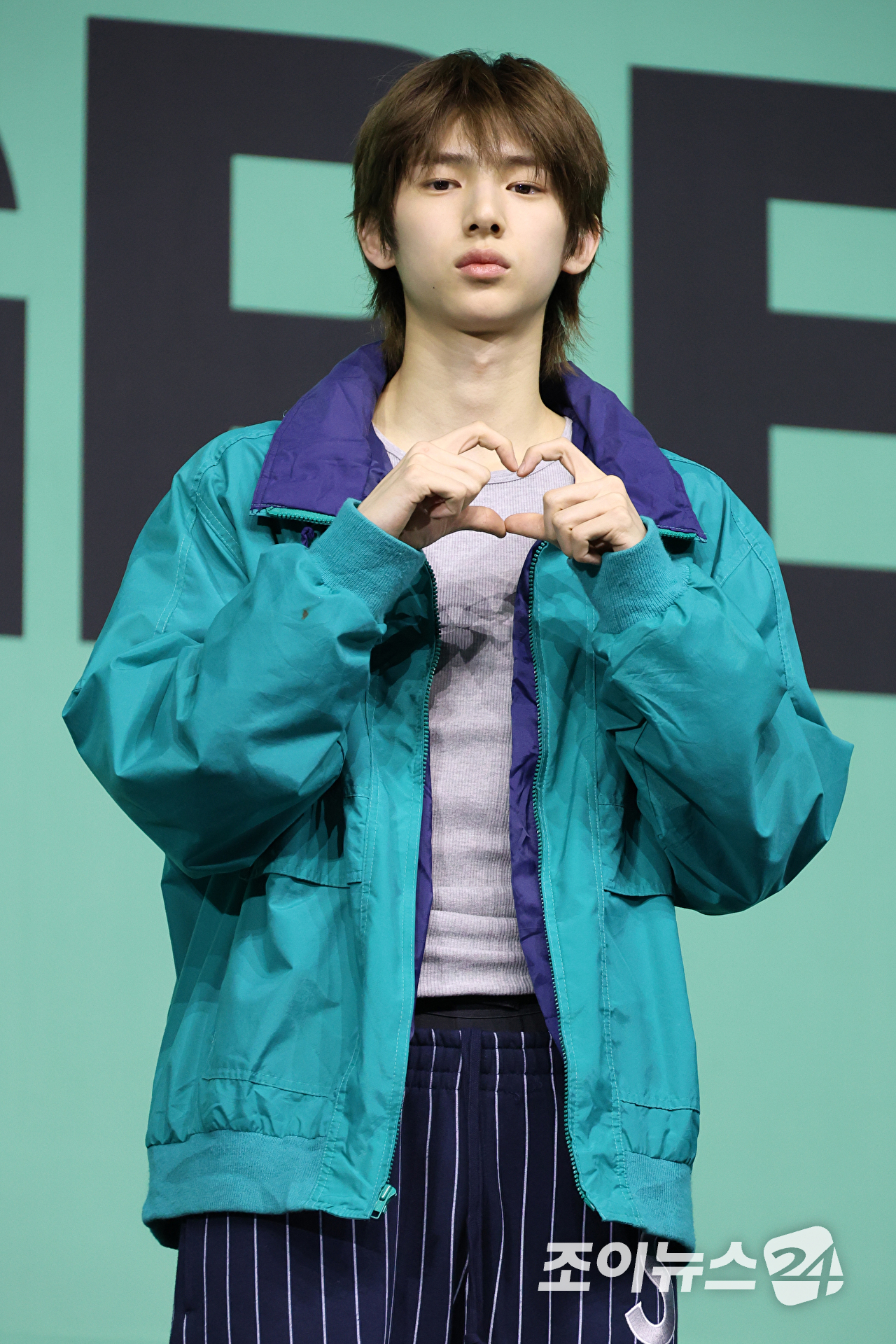 그룹 코르티스 주훈이 20일 오후 서울 광진구 광장동 예스24라이브홀에서 열린 미니 2집 '그린그린(GREENGREEN)' 발매 기념 쇼케이스에 참석해 포즈를 취하고 있다. [사진=문수지 기자]