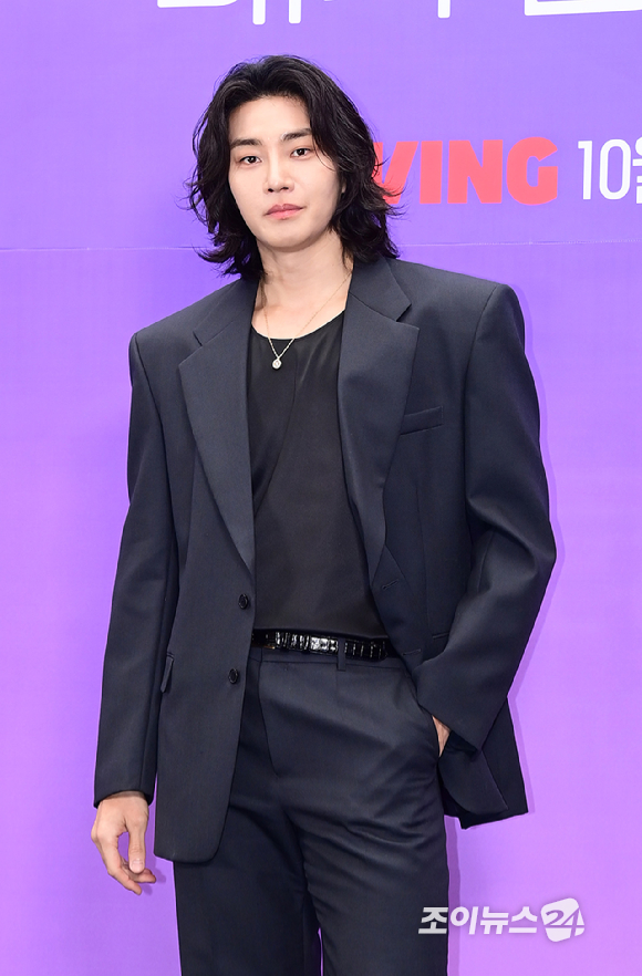 배우 김재영이 14일 오전 서울 마포구 상암동 스탠포드호텔에서 열린 티빙 오리지널 시리즈 '내가 떨릴 수 있게' 제작발표회에 참석하고 있다. [사진=정소희 기자]