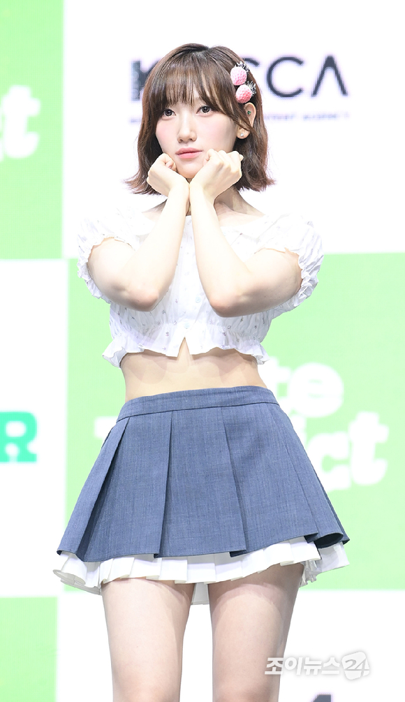 그룹 유스피어 소이가 17일 오후 서울 영등포구 명화라이브홀에서 열린 USPEER (유스피어) 첫 번째 미니앨범 'BITE DISTRICT'(바이트 디스트릭트) 미디어 쇼케이스에 참석하고 있다. [사진=정소희 기자]