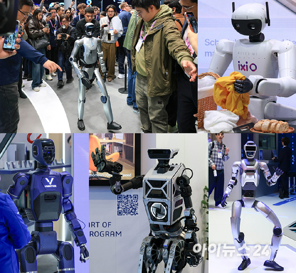 3일(현지시간) 스페인 바르셀로나 피라 그란 비아 전시장에서 열린 세계 최대 모바일 전시회 '모바일 월드 콩그레스(MWC) 2026'에서 세계 각국 참가업체 부스에서 다양한 로봇들이 눈길을 끌고 있다. [사진=정소희 기자]