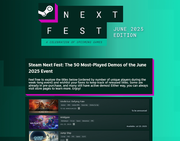  디파잉 페이트'의 데모 버전이 6월 실시된 '스팀 넥스트 페스트(Steam Next Fest)'에서 가장 많이 플레이된 데모에 선정됐다. 사진은 스팀 페이지 캡처. [사진=스팀]