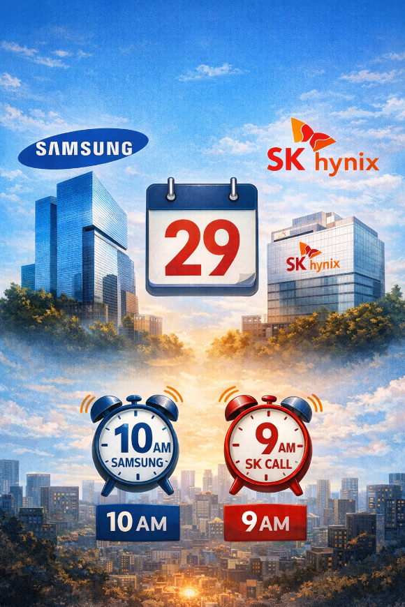 삼성전자와 SK하이닉스가 오는 29일 나란히 2025년 4분기와 연간 실적을 발표한다. [사진=챗GPT]