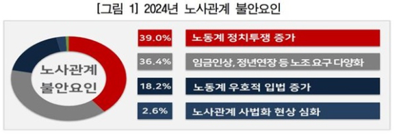 한국경영자총협회 '2024년 노사관계 불안 요인' 요약. [사진=한국경영자총협회]