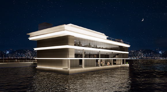 '한강버스' 두 척(101&middot;102호)이 27일 여의도 인근 한강에 도착했다. [사진=서울시]