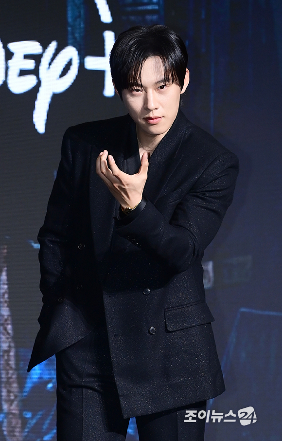 배우 김성철이 27일 서울 영등포구 여의도동 콘래드 서울 호텔에서 열린 디즈니+ 오리지널 시리즈 '골드랜드' 제작발표회에 참석하고 있다. [사진=정소희 기자]