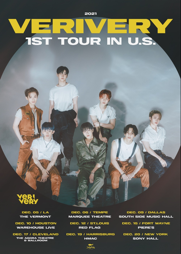 베리베리가 오는 12월 미국 투어 '2021 VERIVERY 1st TOUR IN U.S.'를 개최한다. [사진=젤리피쉬 ]