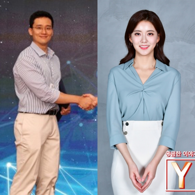 호반건설 장남 김대헌 사장(왼쪽)과 김민형 전 아나운서 [사진 = 호반건설/SBS]