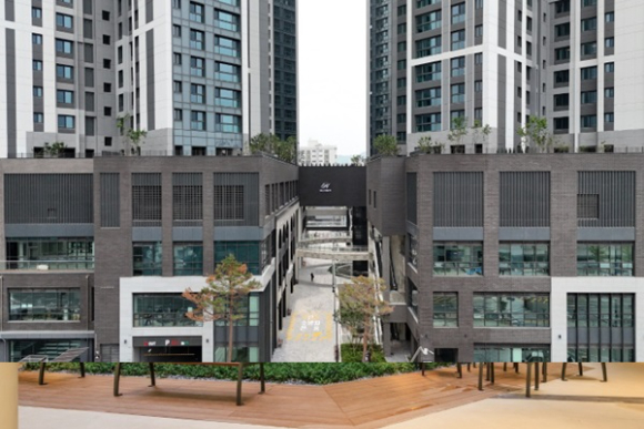 힐스테이트 소사역 저층부 외관. [사진=현대엔지니어링]