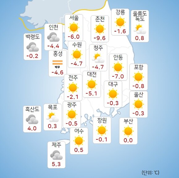 26일 오전 9시 현재 전국 날씨. [사진=기상청 날씨누리]