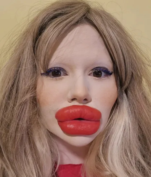 영국에서 입술 필러 시술에 약 2만 파운드(약 3800만원)를 들여 입술을 과도하게 부풀린 여성이 의료진에게 진료를 거부당한 사연이 알려졌다. 사진은 안드레아 이바노바. [사진=안드레아 이바노바 인스타그램 갈무리]