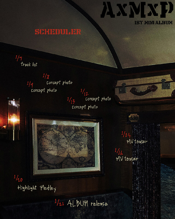 에이엠피 미니 1집 'Amplify My Way'(앰플리파이 마이 웨이) 스케줄러 이미지 [사진=FNC엔터테인먼트]