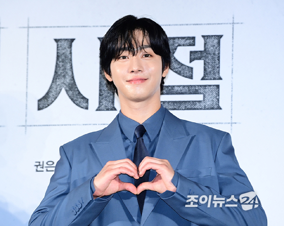 배우 안효섭이 17일 오전 서울 광진구 자양동 롯데시네마 건대입구점에서 열린 영화 '전지적 독자 시점'(감독 김병우) 제작보고회에 참석하고 있다. [사진=정소희 기자]