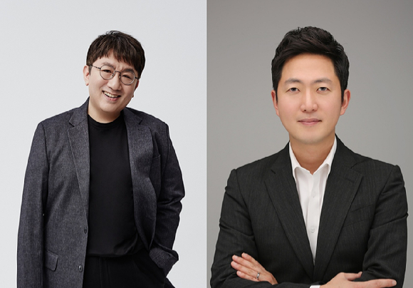 방시혁 하이브 의장(좌) 이재상 하이브 대표(우) 이미지 갈무리 [사진=하이브]