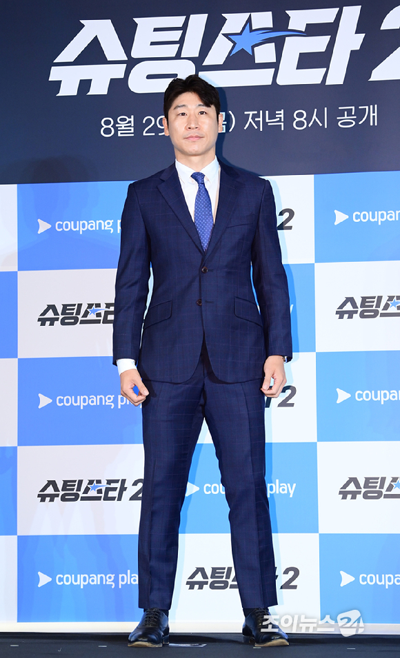 축구선수 이근호가 28일 오전 서울 구로구 더 링크 서울 트리뷰트 포트폴리오 호텔에서 열린 쿠팡플레이 예능 '슈팅스타' 시즌 2 제작발표회에 참석하고 있다. [사진=정소희 기자]