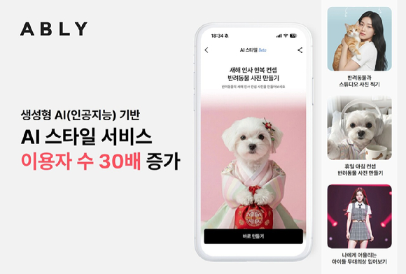 'AI 스타일' 이용자 수 30배 증가 이미지. [사진=에이블리]