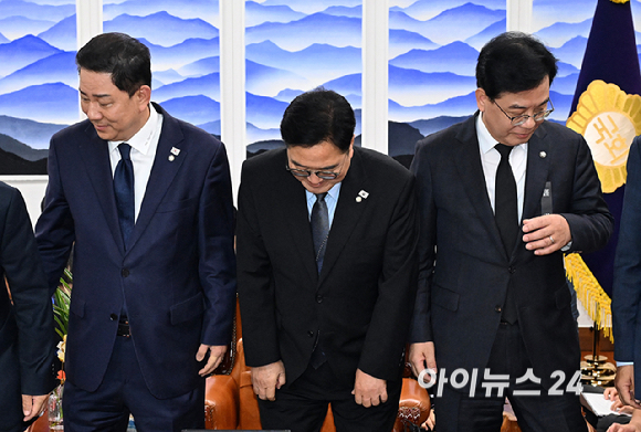 우원식 국회의장이 13일 국회에서 열린 국회의장 주재 여야 원내대표 회동에서 발언을 하고 있다. [사진=곽영래 기자]