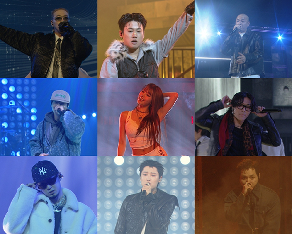 '쇼미더머니12' 세미파이널 무대에 출연하는 피처링 라인업. [사진=엠넷, 티빙]