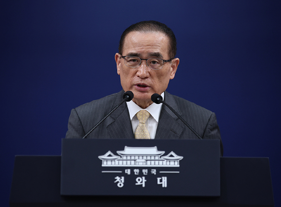 위성락 국가안보실장이 21일 청와대 춘추관에서 이재명 대통령의 유엔 총회 참석 및 멕시코 국빈 방문 일정 관련 브리핑을 하고 있다. 2026.9.21 [사진=연합뉴스]
