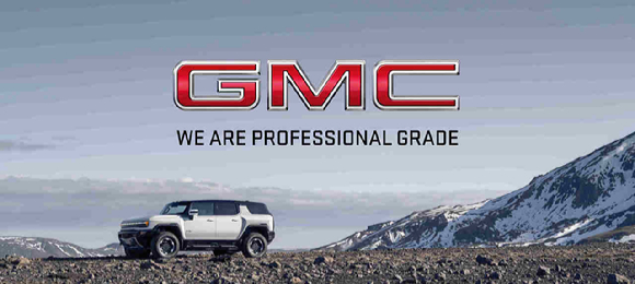 GMC 허머 EV 와 브랜드 로고 이미지 [사진=GMC]