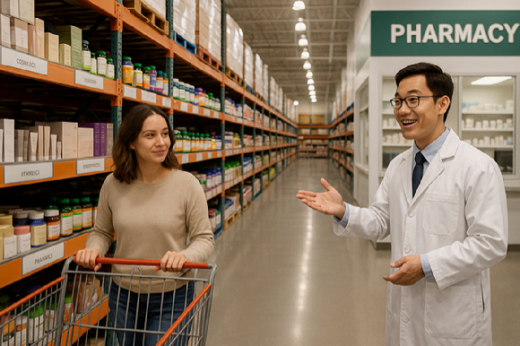 조만간 경기도 안양시에 뷰티, 건강기능식품을 파는 잡화점과 약국이 한 공간에 들어서는 매장이 운영을 시작한다. 사진은 기사의 이해를 돕기 위해 챗GPT로 생성한 이미지. [사진=챗GPT]