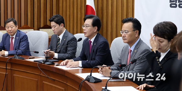 송언석 국민의힘 원내대표가 1일 서울 여의도 국회에서 열린 상임위원장 및 간사단 회의에서 발언하고 있다. [사진=곽영래 기자]