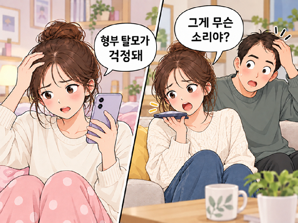 형부가 듣고 있는 줄도 모르고 언니에게 '탈모'에 관한 뒷담화를 하다가, 그 사실을 5년 만에 알고 미안해하는 처제의 사연이 알려졌다. 그림은 챗GPT로 생성한 인공지능(AI) 이미지. [사진=챗GPT]