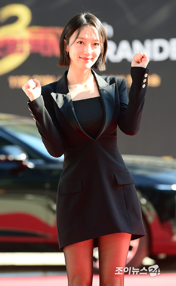 배우 표예진이 18일 오후 서울 양천구 목동 SBS 정문에서 열린 SBS 새 금토드라마 '모범택시3' 레드카펫 포토행사에 참석하고 있다. [사진=정소희 기자]