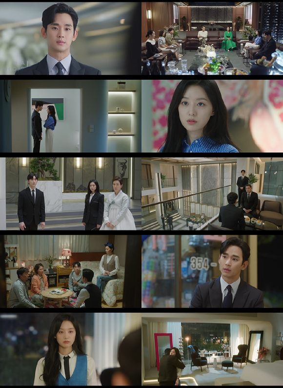 '눈물의 여왕' 김수현, 김지원 부부의 세기의 로맨스가 마침내 시작됐다.[사진=tvN 방송화면 캡처]