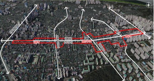 길동·굽은다리·명일역 3개 역세권 지구단위계획 위치도. [사진=강동구]