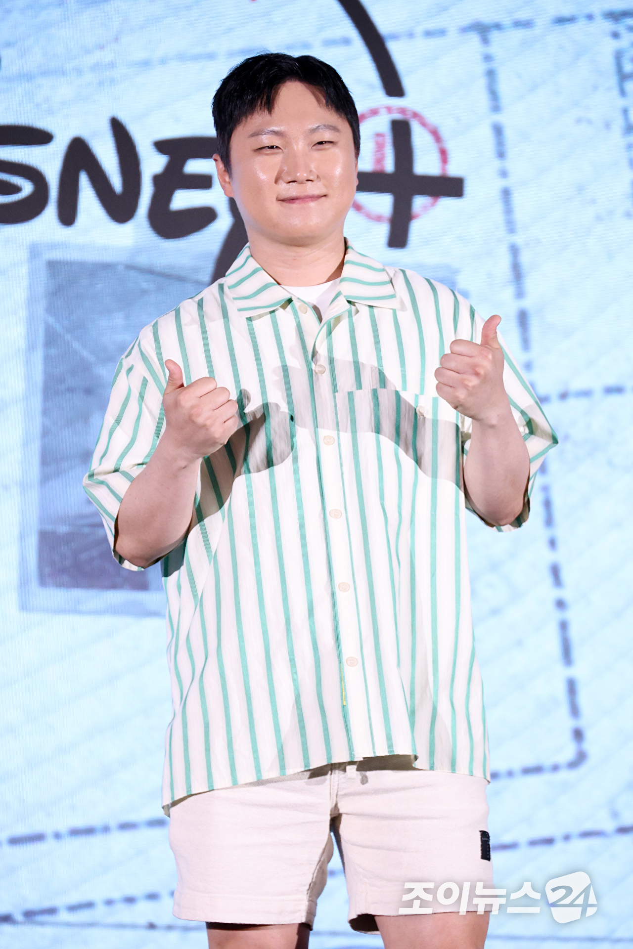 유튜버 빠니보틀이 28일 오전 서울 구로구 신도림동 더세인트에서 진행된 디즈니+ 오리지널 예능 '술래게임' 제작발표회에 참석해 포즈를 취하고 있다. [사진=문수지 기자]