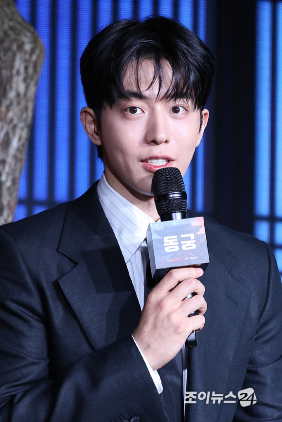 배우 남주혁이 8일 오전 서울 영등포구 페어몬트 앰배서더 서울에서 진행된 넷플릭스 시리즈 '동궁' 제작발표회에 참석해 소감을 말하고 있다. [사진=문수지 기자]
