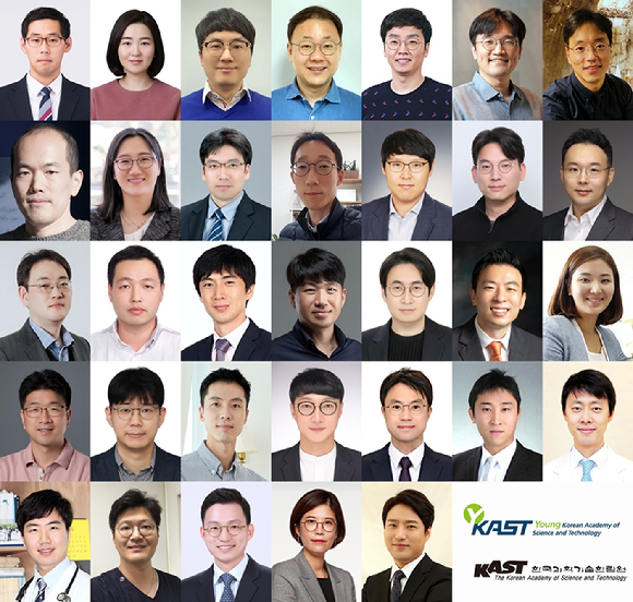 한국과학기술한림원이 2022년도 Y-KAST 회원 33인을 선출했다. (1열 좌측부터) 김영환(STEPI), 박주영(고려대), 강문진(KAIST), 박진형(서강대), 김도헌(서울대), 이길호(POSTECH), 윤효재(고려대), (2열 좌측부터) 이현우(서울대), 황윤정(서울대), 배상수(한양대), 박종연(전북대), 류두열(한양대), 윤석환(KAIST), 유승화(KAIST), (3열 좌측부터) 이정익(KAIST), 손재성(UNIST), 이철호(고려대), 송영민(GIST), 이경한(서울대), 홍원빈(POSTECH), 이은지(GIST), (4열 좌측부터) 정대성(POSTECH), 황석연(서울대), 유경록(서울대), 정사무엘(충남대), 변상균(연세대), 최윤상(식품연), 원홍희(성균관대), (5열 좌측부터) 이승원(세종대), 서영준(연세대), 임형준(서울대), 김희정(연세대), 박건혁(한의학연)[사진=한국과학기술한림원]