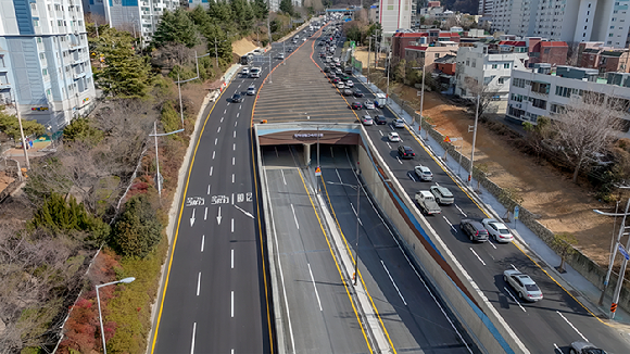 만덕센텀고속화도로 개통을 앞두고 촬영한 만덕IC전경. [사진=GS건설]