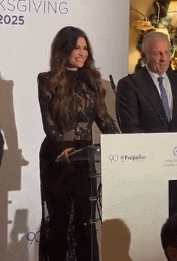 킴벌리 길포일 주그리스 미국대사가 공식 외교행사에서 입은 비치는 듯한 드레스가 논란이다. [사진=인스타그램 @elegantview.gr]