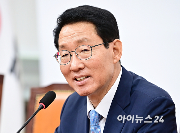 김상훈 국민의힘 정책위의장 내정자가 2일 오전 서울 여의도 국회에서 기자간담회에서 발언하고 있다. [사진=곽영래 기자]