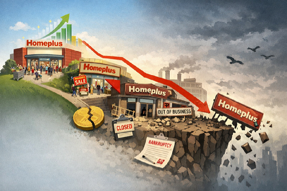 홈플러스가 기업회생절차에 돌입하며 미래가 불투명한 상황에 놓였다. 사진은 챗GPT로 생성한 이미지. [사진=챗GPT]