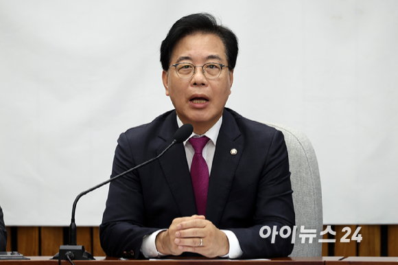 송언석 국민의힘 원내대표가 1일 서울 여의도 국회에서 열린 상임위원장 및 간사단 회의에서 발언하고 있다. [사진=곽영래 기자]