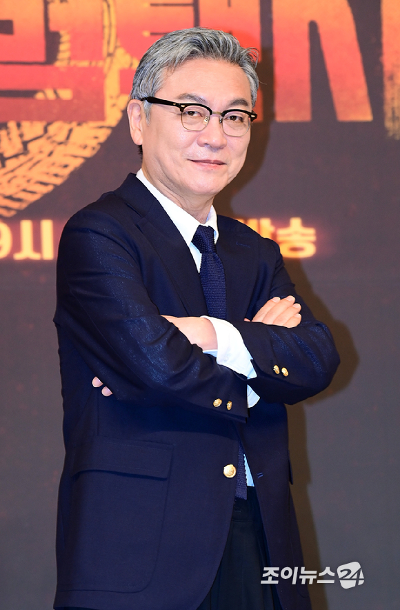 배우 김의성이 18일 오후 서울 양천구 목동 SBS에서 열린 SBS 새 금토드라마 '모범택시3' 제작발표회에 참석하고 있다. [사진=정소희 기자]