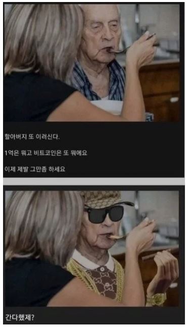 인터넷에서 유행한 '비트코인 할아버지' 밈 [사진=온라인 커뮤니티 캡쳐]