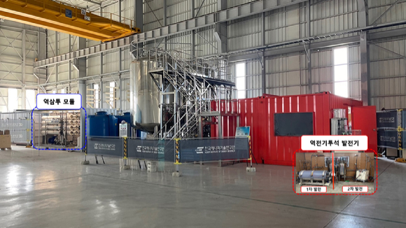 하루 100톤급 역전기투석-역삼투-역전기투석 파일럿. [사진=에너지연]