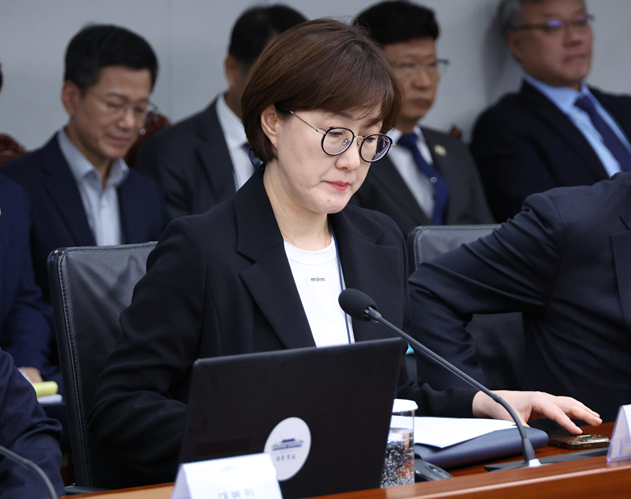 김현지 제1부속실장이 13일 용산 대통령실에서 열린 수석보좌관회의에 참석해 있다. 2025.10.13 [사진=연합뉴스]