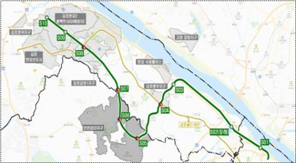 국토교통부 대도시권광역교통위원회가 조정한 지하철 5호선 연장안 [사진=국토교통부]
