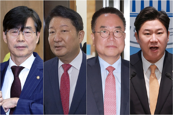 국민의힘 조경태(왼쪽부터), 권영진, 서범수, 진종오 의원 [사진=연합뉴스]