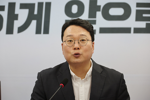 지난 14일 서울 여의도 국회에서 열린 개혁신당 제1차 선대위 회의에서 천하람 상임선대위원장이 발언하고 있다. 2025.4.14 [사진=연합뉴스]