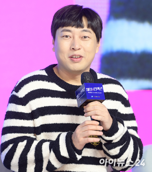 개그맨 이진호가 지난 2022년 서울 영등포구 여의도동 콘래드서울 그랜드볼룸에서 열린 쿠팡플레이 예능 '체인리액션' 제작발표회에 참석하고 있다. [사진=정소희 기자]