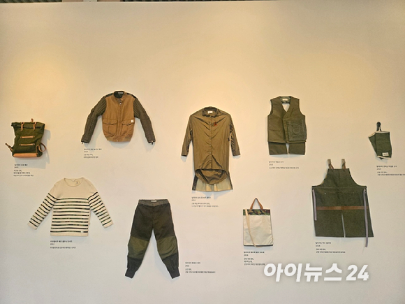 래코드 업사이클링 의류. [사진=박은경 기자]