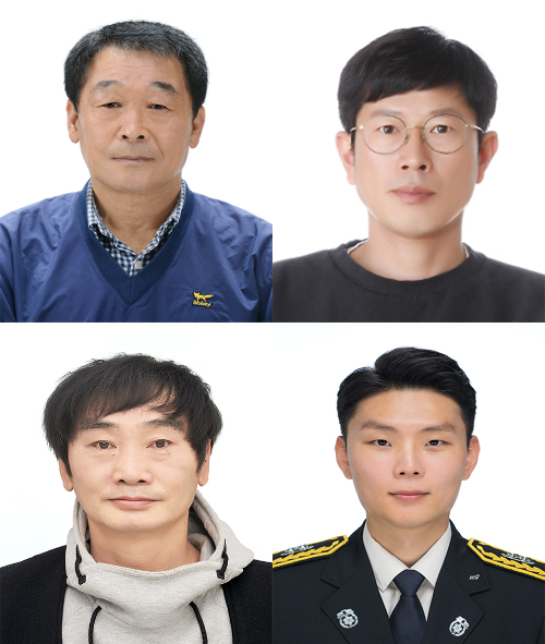 (왼쪽 위부터 시계 방향) 이번 달에 'LG 의인상'을 받게 된 김하수 씨, 이광원 씨, 이기성 씨, 송영봉 씨 [사진=LG그룹]