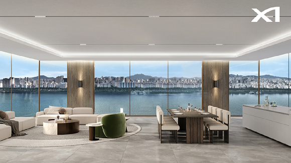 GS건설 자이(Xi)가 특허 출원한 '파노라마 조망 가능한 구조' 설계 적용된 예시 이미지. [사진=GS건설]