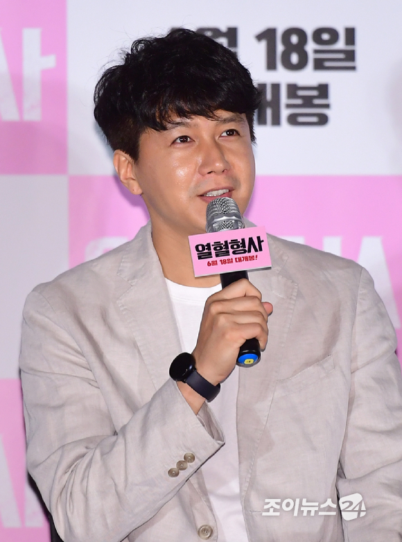 배우 김승현이 11일 열린 영화 '열혈형사' 언론시사회에 참석하고 있다. [사진=정소희 기자]